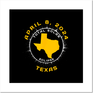 Path Of Totality Solar Eclipse In Texas April 8 2024 Posters and Art
